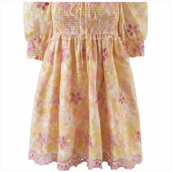 Goodnight Macaroon- Abby Square neck floral embroidered mini dress - Picture 2 of 9